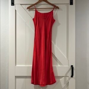Jcrew 0P Coral Red Slip Dress